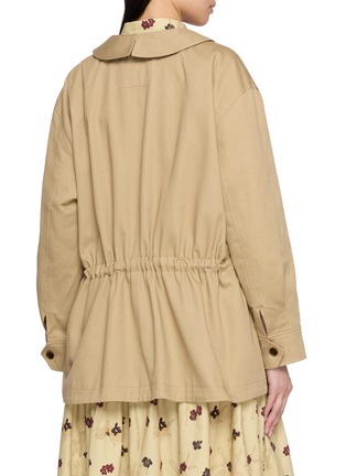 Back View - Click To Enlarge - FAFAMOON - Drawstring Waist Button Front Coat