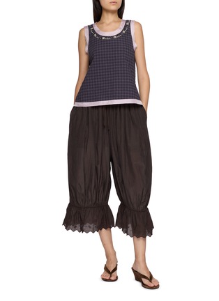 Figure View - Click To Enlarge - FAFAMOON - Cinched Scallop Hem Pants