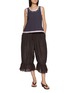 Figure View - Click To Enlarge - FAFAMOON - Cinched Scallop Hem Pants