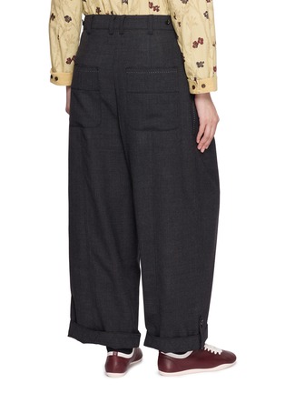 Back View - Click To Enlarge - FAFAMOON - Pleated Cuffed Wide Leg Pants
