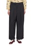 FAFAMOON Pleated Cuffed Wide Leg Pants
