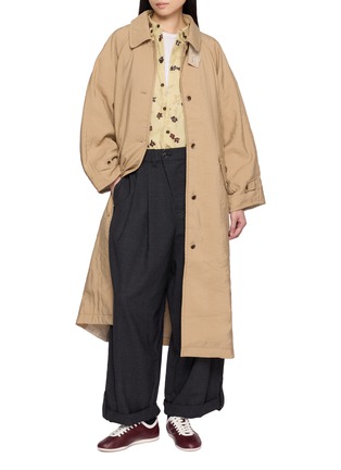 Figure View - Click To Enlarge - FAFAMOON - Pleated Cuffed Wide Leg Pants