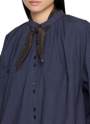  - FAFAMOON - Long Sleeve Floral Tie Shirt
