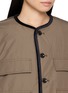 Detail View - Click To Enlarge - FAFAMOON - Chequered Hem Contrast Trim Jacket