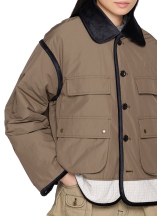  - FAFAMOON - Chequered Hem Contrast Trim Jacket