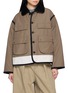 FAFAMOON Chequered Hem Contrast Trim Jacket