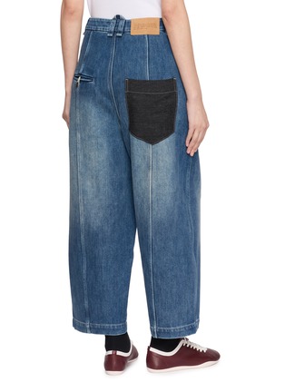 Back View - Click To Enlarge - FAFAMOON - Washed Barrel Leg Denim Pants