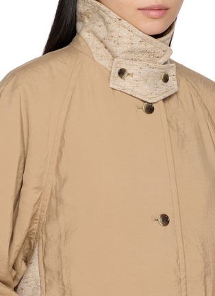  - FAFAMOON - Contrast Panel Belted Trench Coat
