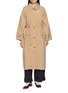 FAFAMOON Contrast Panel Belted Trench Coat