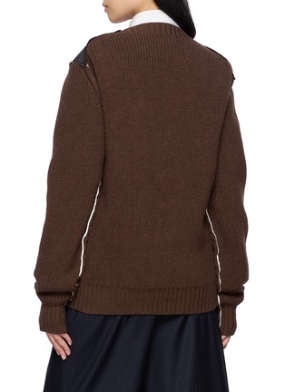 Back View - Click To Enlarge - SONIA CARRASCO - Knit Sleeve Deconstructed Single Breasted Blazer