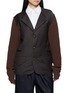 SONIA CARRASCO Knit Sleeve Deconstructed Single Breasted Blazer