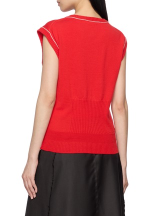 Back View - Click To Enlarge - SONIA CARRASCO - Exposed Stitch Knit Vest
