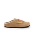 TAJI Kai Moca Embroidered Suede Clogs