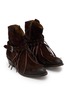 Detail View - Click To Enlarge - TAJI - 35 Fringed Suede Western Ankle Boots