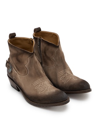 Detail View - Click To Enlarge - TAJI - 35 Austin Embroidered Suede Western Boots