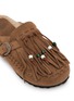 Detail View - Click To Enlarge - TAJI - Caribe Beaded Fringe Suede Clogs