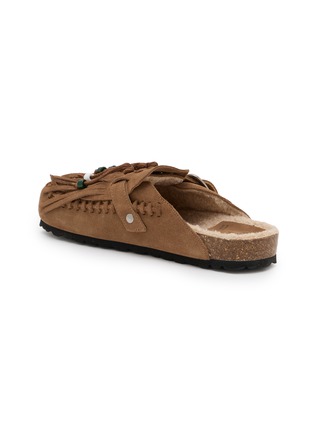  - TAJI - Caribe Beaded Fringe Suede Clogs