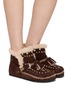 Figure View - Click To Enlarge - TAJI - Kai Suede Shearling Boots