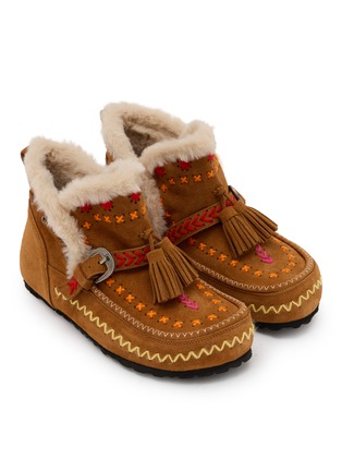 Detail View - Click To Enlarge - TAJI - Kai Suede Shearling Boots