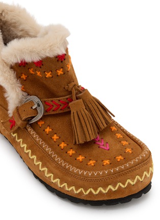 Detail View - Click To Enlarge - TAJI - Kai Suede Shearling Boots