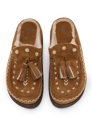 Detail View - Click To Enlarge - TAJI - Kai Platform Suede Clogs