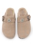 Detail View - Click To Enlarge - TAJI - Sabot Buckled Concho Suede Clogs