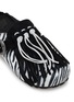 Detail View - Click To Enlarge - TAJI - Sabot Frangia Zebra Fringe Suede Clogs