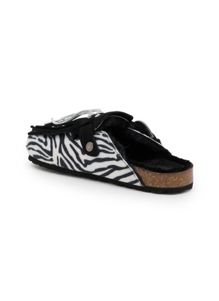  - TAJI - Sabot Frangia Zebra Fringe Suede Clogs