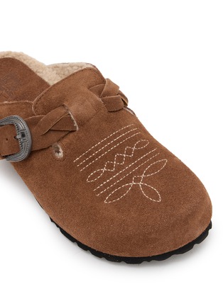 Detail View - Click To Enlarge - TAJI - Sabot Tex Embroidered Suede Clogs