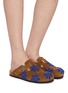 Figure View - Click To Enlarge - TAJI - Sabot Daisy Embroidered Suede Clogs