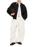 Figure View - Click To Enlarge - AMOMENTO - Curved Sleeve Cotton Zip Jacket