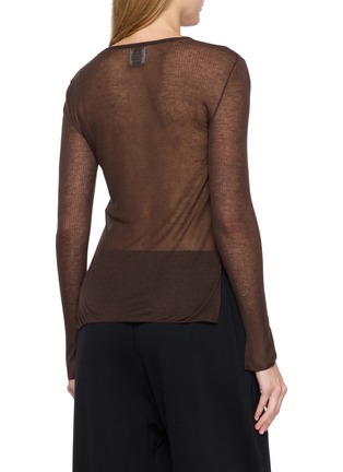 Back View - Click To Enlarge - GOOD PEOPLE GOOD STITCHING GOOD PRODUCT - Side Slit Long Sleeve Crewneck T-Shirt