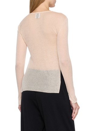 Back View - Click To Enlarge - GOOD PEOPLE GOOD STITCHING GOOD PRODUCT - Side Slit Long Sleeve Crewneck T-Shirt