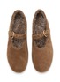 Detail View - Click To Enlarge - PEDDER RED - Brynn Suede Shearling Mary Jane Flats