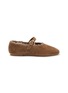 PEDDER RED Brynn Suede Shearling Mary Jane Flats