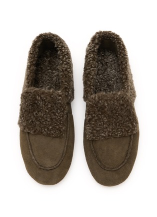 Detail View - Click To Enlarge - PEDDER RED - Turner Suede Shearling Flat Booties