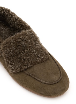 Detail View - Click To Enlarge - PEDDER RED - Turner Suede Shearling Flat Booties
