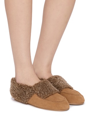 Figure View - Click To Enlarge - PEDDER RED - Turner Suede Shearling Bootie Flats