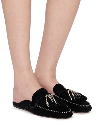 Figure View - Click To Enlarge - PEDDER RED - Kelly Suede Mules