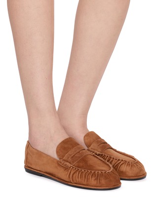 Figure View - Click To Enlarge - PEDDER RED - Molly Suede Loafers