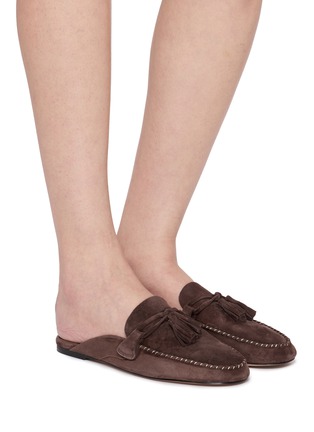 Figure View - Click To Enlarge - PEDDER RED - Kelly Suede Mules