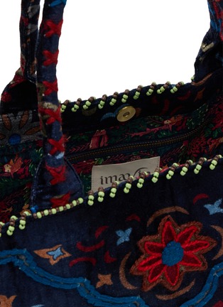 Detail View - Click To Enlarge - IMAYIN - Beaded Embroidered  Cooton Tote Bag