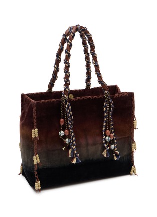 Detail View - Click To Enlarge - IMAYIN - Beaded Embroidered  Cotton Tote Bag