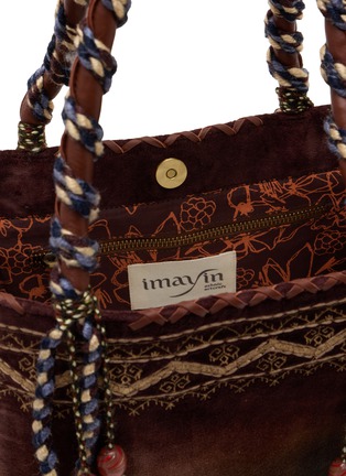 Detail View - Click To Enlarge - IMAYIN - Beaded Embroidered  Cotton Tote Bag