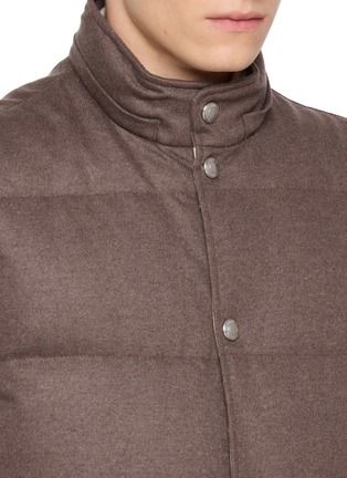Detail View - Click To Enlarge - ELEVENTY - Detachable Hood Padded Cashmere Down Vest