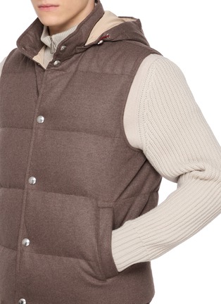  - ELEVENTY - Detachable Hood Padded Cashmere Down Vest