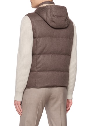 Back View - Click To Enlarge - ELEVENTY - Detachable Hood Padded Cashmere Down Vest