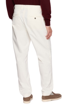 Back View - Click To Enlarge - ELEVENTY - Single Pleat Garment Dyed Cotton Wool Pants
