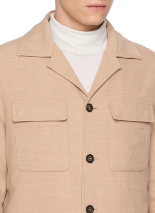 Detail View - Click To Enlarge - ELEVENTY - Detachable Hood Insert Padded Wool Shirt Jacket