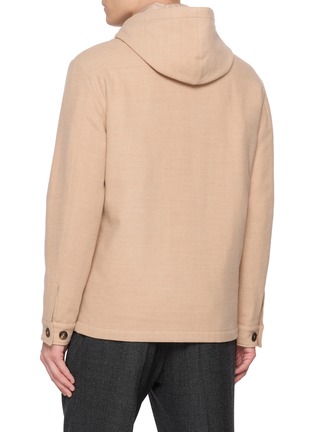 Back View - Click To Enlarge - ELEVENTY - Detachable Hood Insert Padded Wool Shirt Jacket